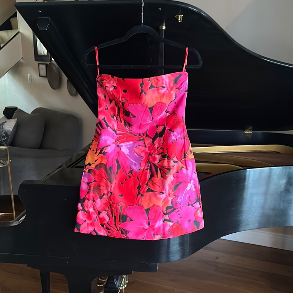 Vibrant Strapless Floral Dress